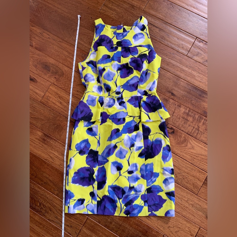 Milly New York Yellow and Blue Floral Dress, size 2 - Picture 3 of 8